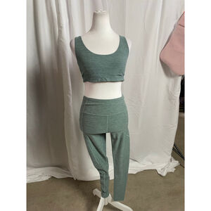 Women's Set VICTORIA'S SECRET Green Sports Bra M & Leggings Size 2